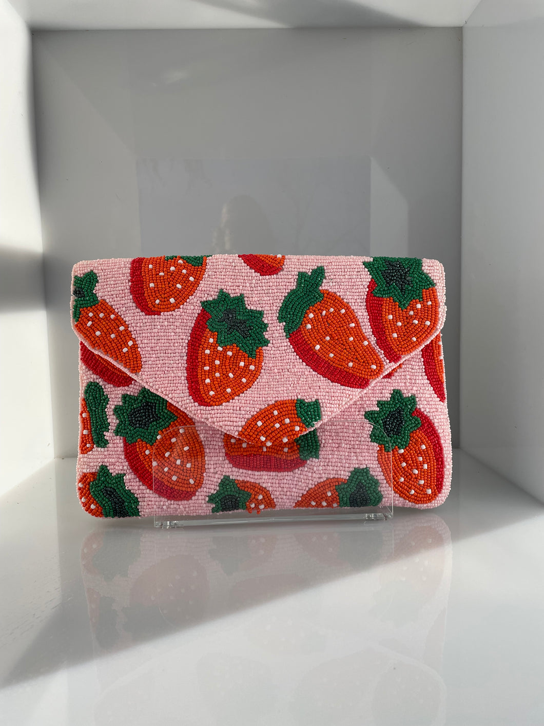 Strawberry Fields Beaded Clutch